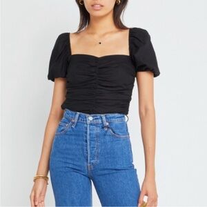 Few Moda, O.p.t Elegant Black Puff Sleeve Top